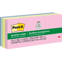 Post-it Recycled Notes, 1 3/8" x 1 7/8", Sweet Sprinkles Collection, 100 Sheet/Pad, 12 Pads/Pack (653RPA)