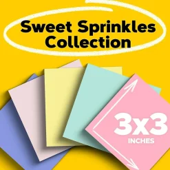 Post-it Recycled Notes, 3" x 3", Sweet Sprinkles Collection, 100 Sheet/Pad, 12 Pads/Pack (654-RP-A/654-A)