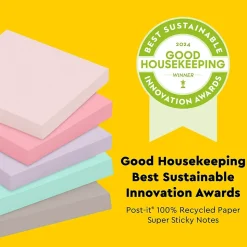 Post-it Recycled Super Sticky Notes, 3