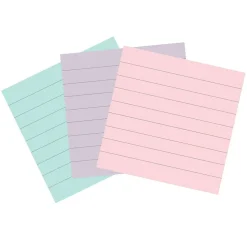 Post-it Recycled Super Sticky Notes, 4" x 4", Wanderlust Pastels Collection, Lined, 70 Sheet/Pad, 3 Pads/Pack (675R-3SSNRP)