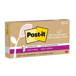 Post-it Recycled Super Sticky Pop-up Notes, 3" x 3", Wanderlust Pastels Collection, 70 Sheet/Pad, 6 Pads/Pack (R330R-6SSNRP)