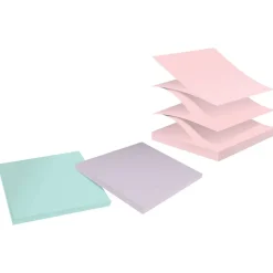 Post-it Recycled Super Sticky Pop-up Notes, 3" x 3", Wanderlust Pastels Collection, 70 Sheet/Pad, 6 Pads/Pack (R330R-6SSNRP)