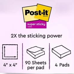 Post-it Recycled Super Sticky Notes, 4