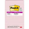 Post-it Recycled Super Sticky Notes, 4" x 6", Wanderlust Pastels Collection, Lined, 90 Sheet/Pad, 3 Pads/Pack (6603SSNRP)