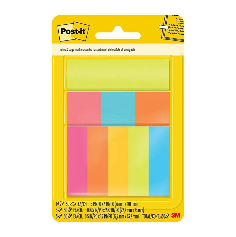 Post-it Sticky Notes Combo Pack with Pagemarkers, Assorted Collection (670-COMBO)