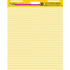 Post-it® Super Sticky Easel Pad, 25" x 30", Yellow with Lines, 30 Sheets/Pad (561)