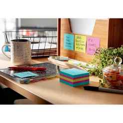 Post-it Super Sticky Notes, 3" x 3", Assorted Colors, 360 Sheet/Pad, 3 Pads/Pack (2027SSAFG-3PK)