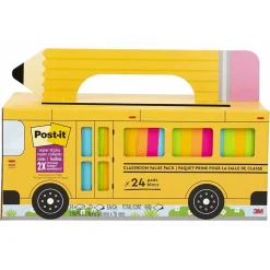 Post-it Super Sticky Notes, Bus Cabinet Pack, Assorted Bright Colors, 24 Pads/Pack, 70 Sheets/Pad (654-24SSBUS)