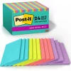 Post-it Super Sticky Notes, 4" x 6", Supernova Neons Collection, Lined, 45 Sheet/Pad, 24 Pads/Pack (660-24SSMIA-CP)