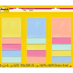Post-it Super Sticky Notes, 3" x 3", Summer Joy Collection, 45 Sheet/Pad, 15 Pads/Pack (654-15SSJOY)