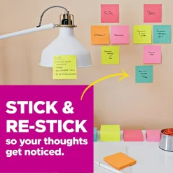Post-it Super Sticky Notes, Assorted Sizes, Energy Boost, Lined & Unlined, 45 Sheets/Pad , 13 Pads/Pack (4623-13SSAU)