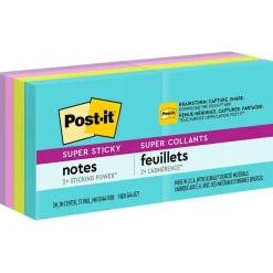 Post-it Super Sticky Notes, 1-7/8" x 1-7/8", Supernova Neons Collection, 90 Sheet/Pad, 8 Pads/Pack (622-8SSMIA)
