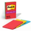 Post-it Super Sticky Notes, 4" x 6", Playful Primaries Collection, Lined, 90 Sheet/Pad, 3 Pads/Pack (6603SSAN)