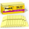 Post-it Super Sticky Notes, 3" x 3", Canary Collection, 90 Sheet/Pad, 24 Pads/Pack (65424SSCP)