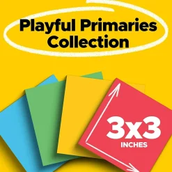 Post-it Super Sticky Notes, 3" x 3", Playful Primaries Collection, 70 Sheet/Pad, 24 Pads/Pack (65424SSANCP)