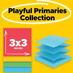 Post-it Super Sticky Pop-up Notes, 3" x 3", Playful Primaries Collection, 90 Sheet/Pad, 18 Pads/Pack (R330-18SSAN-CP)