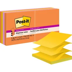 Post-it Super Sticky Pop-up Notes, 3" x 3", Energy Boost Collection, 90 Sheet/Pad, 10 Pads/Pack (R33010SSAU)