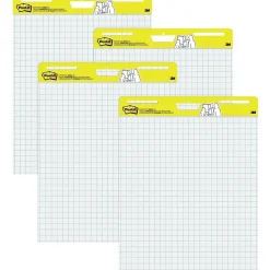 Post-it Super Sticky Wall Easel Pad, 25" x 30", Grid Lined, 30 Sheets/Pad, 4 Pads/Pack (560VAD4PK)