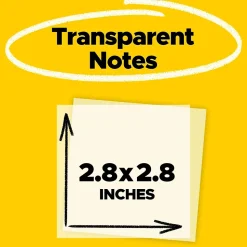 Post-it Transparent Notes, 2.8" x 2.8", Assorted Collection, 30 Sheet/Pad, 10 Pads/Pack (600-TRSPT-10P)