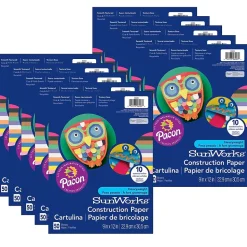 Prang 9" x 12" Construction Paper, Assorted Colors, 50 Sheets/Pack, 10 Packs (PAC6503-10)