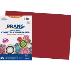 Prang 12" x 18" Construction Paper, Holiday Red, 50 Sheets/Pack (P9907-0001)