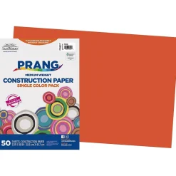 Prang 12" x 18" Construction Paper, Orange, 50 Sheets/Pack (P6607-0001)