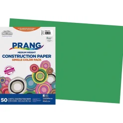 Prang 12" x 18" Construction Paper, Holiday Green, 50 Sheets/Pack (P8007-0001)
