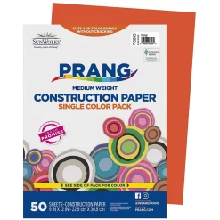 Prang 9" x 12" Construction Paper, Orange, 50 Sheets/Pack (P6603-0001)