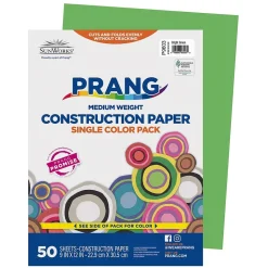 Prang 9" x 12" Construction Paper, Bright Green, 50 Sheets/Pack (P9603-0001)