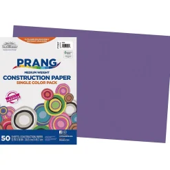 Prang 12" x 18" Construction Paper, Violet, 50 Sheets/Pack (P7207-0001)