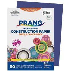Prang 9" x 12" Construction Paper, Blue, 50 Sheets/Pack (P7403-0001)