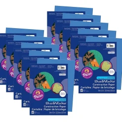 Prang® Construction Paper, Blue, 9" x 12", 50 Sheets Per Pack, 10 Packs (PAC7403-10)