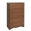 Prepac 45.25" Monterey 5 Drawer Chest, Cherry (CDC-3345-K)