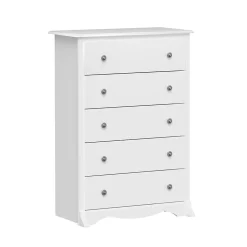 Prepac 44.75" Monterey 5 Drawer Chest, White (WDC-3345-K)