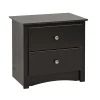 Prepac™ 21.75" Sonoma 2 Drawer Nightstand, Black