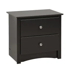 Prepac™ 21.75" Sonoma 2 Drawer Nightstand, Black