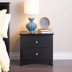 Prepac™ 21.75" Sonoma 2 Drawer Nightstand, Black