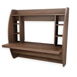 Prepac 42'' Wall Mounted Floating Desk with Storage, Espresso (EEHW-0200-1)
