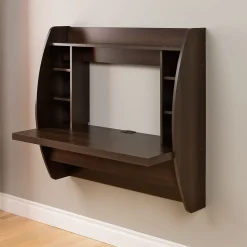 Prepac 42'' Wall Mounted Floating Desk with Storage, Espresso (EEHW-0200-1)