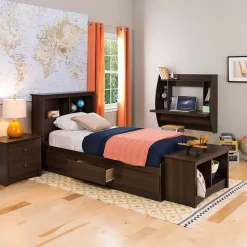 Prepac 42'' Wall Mounted Floating Desk with Storage, Espresso (EEHW-0200-1)