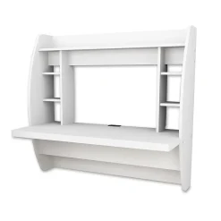Prepac 42" Wall Mounted Floating Desk with Storage, White (WEHW-0200-1)