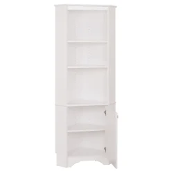 Prepac Elite White Tall 1-Door Corner Storage Cabinet (WSCC-0604-1)