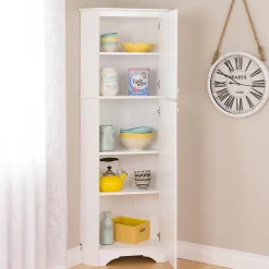 Prepac Elite White Tall 2-Door Corner Storage Cabinet (WSCC-0605-1)