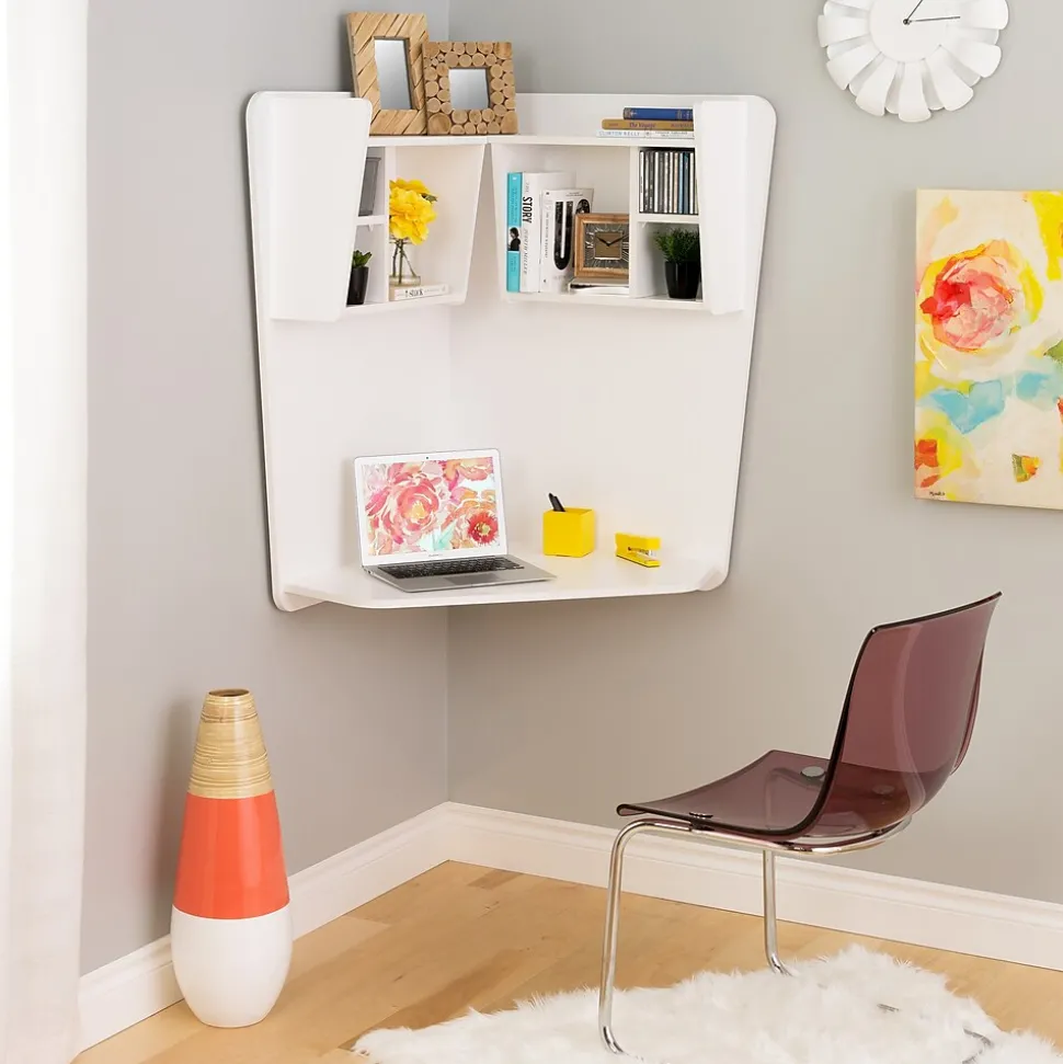 Prepac Floating Corner Desk, White ( WEHW-0202-1)