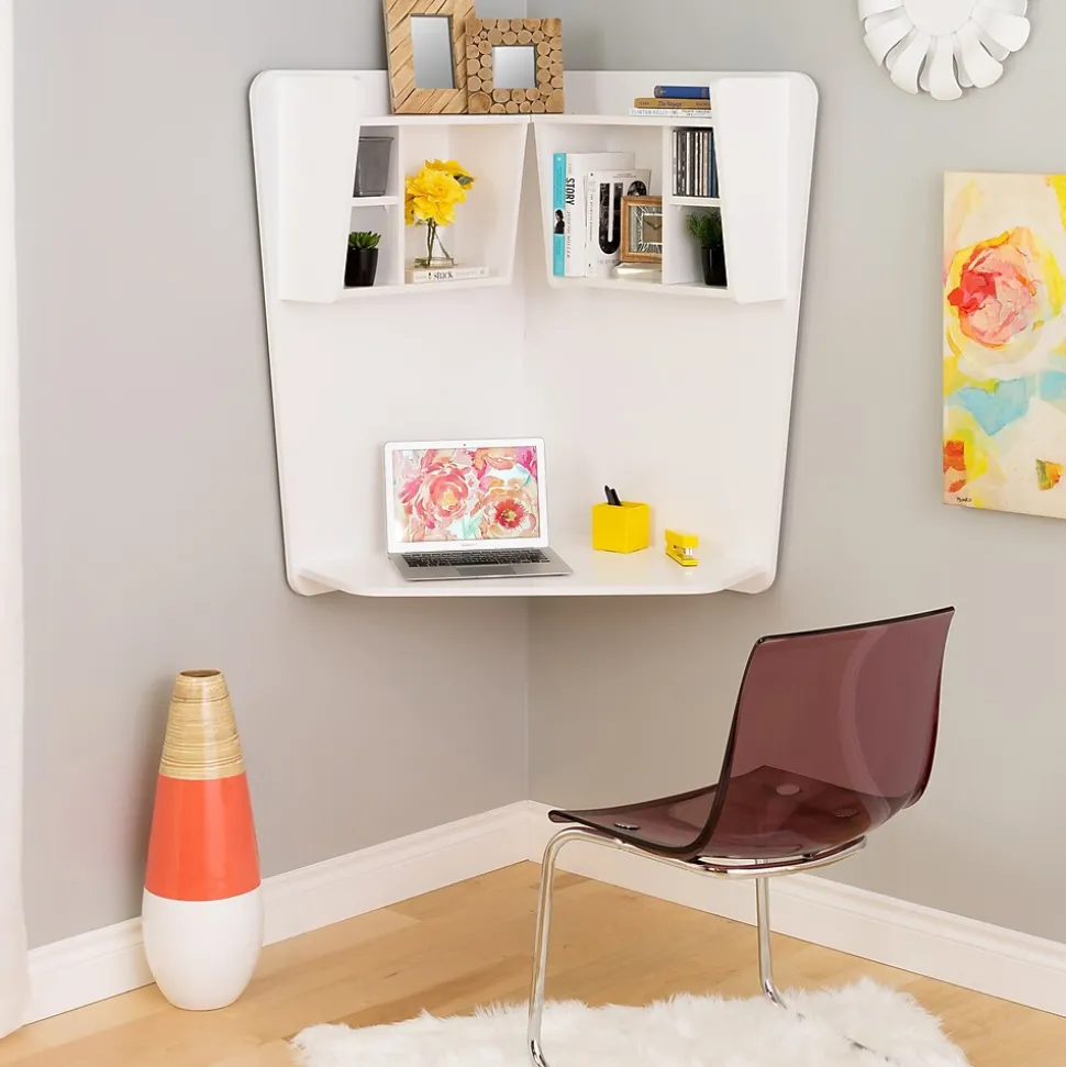 Prepac Floating Corner Desk, White ( WEHW-0202-1)