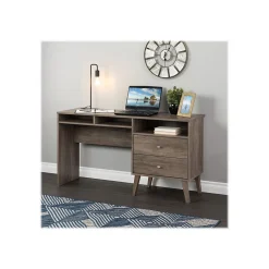 Prepac Milo 55" Desk with Side Storage and 2 Drawers, Drifted Gray (DEHR-1413-1)