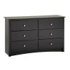 Prepac™ Sonoma Composite Wood Children's 6 Drawer Dresser, Black