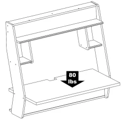 Prepac Studio Floating Desk, White (WEHW-0900-1)