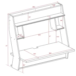 Prepac Studio Floating Desk, White (WEHW-0900-1)