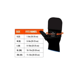 ProFlex 816 Thermal Flip-Top Gloves, Black, XL (17345)